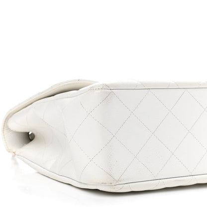 Chanel Caviar Quilted Jumbo Single Flap White 5 of 12