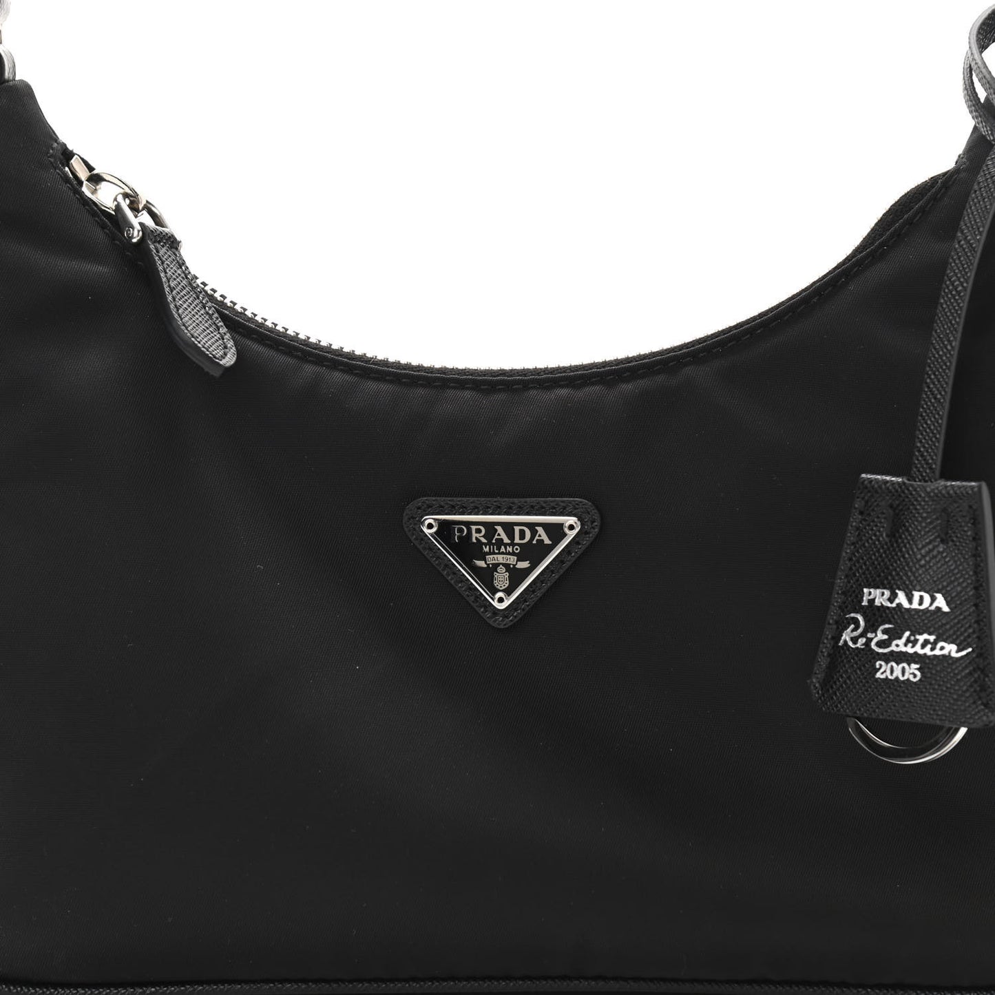 Tessuto Nylon Saffiano Mini Re-Edition 2005 Bag Black