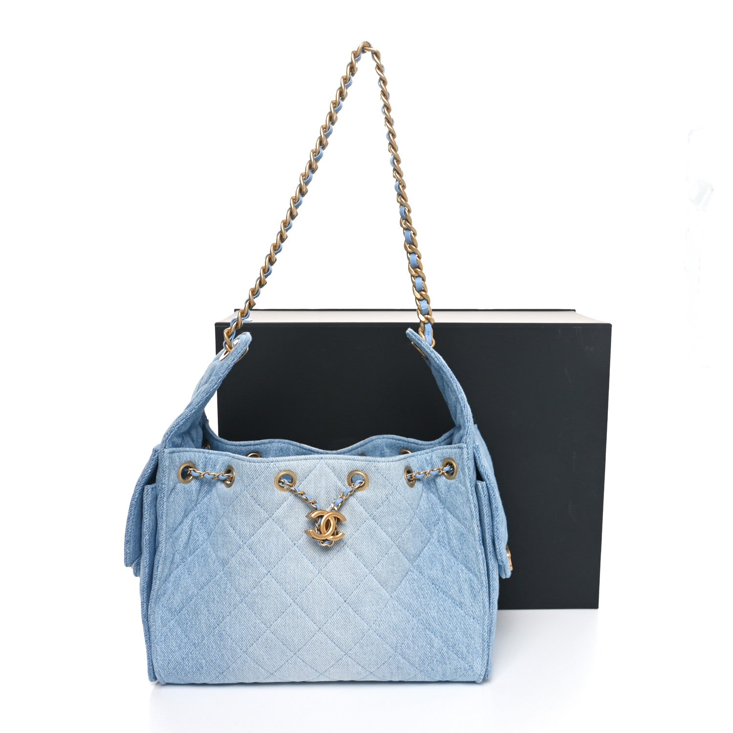 Chanel Washed Denim Quilted Small Chanel 25 Handbag Blue 11 of 11