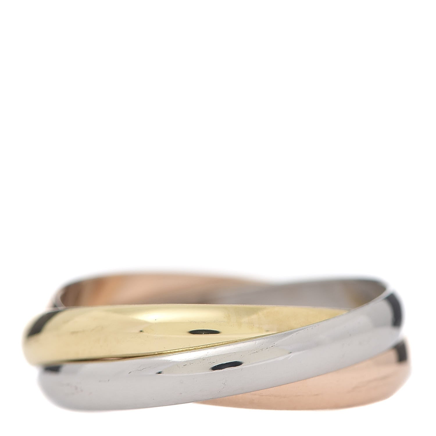 Cartier 18K Pink Yellow White Gold Small Trinity Ring 53 6.25 3 of 6