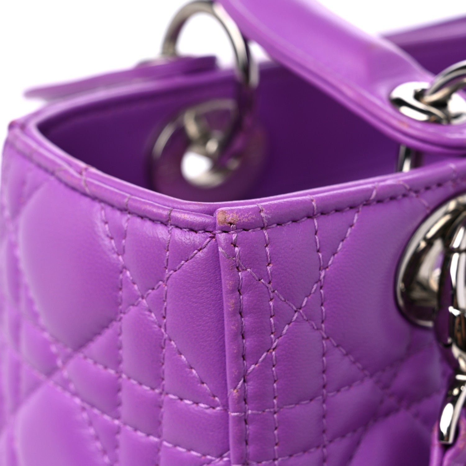 Christian Dior Lambskin Cannage Medium Lady Dior Purple 14 of 15