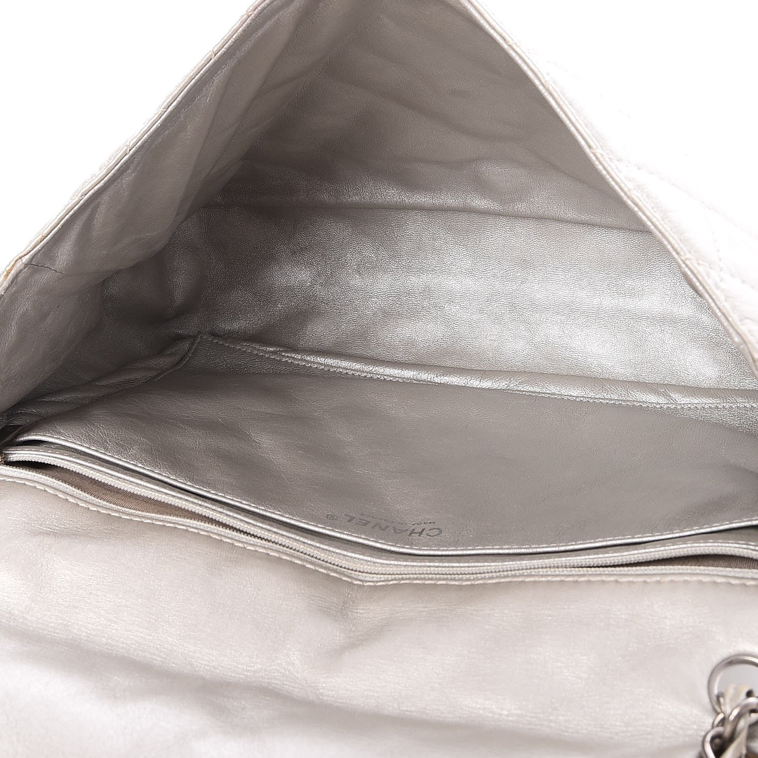 Chanel Metallic Lambskin Quilted Maxi Single Flap Silver 6 of 18