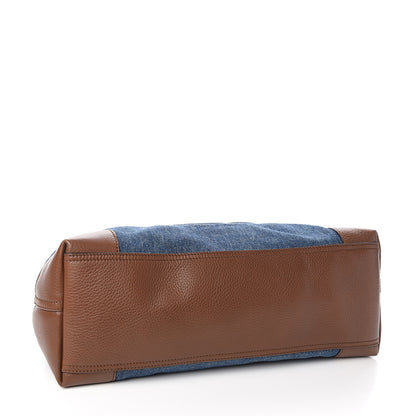 Gucci Denim Pebbled Calfskin Medium Soho Chain Shoulder Bag Blue Brown 3 of 9