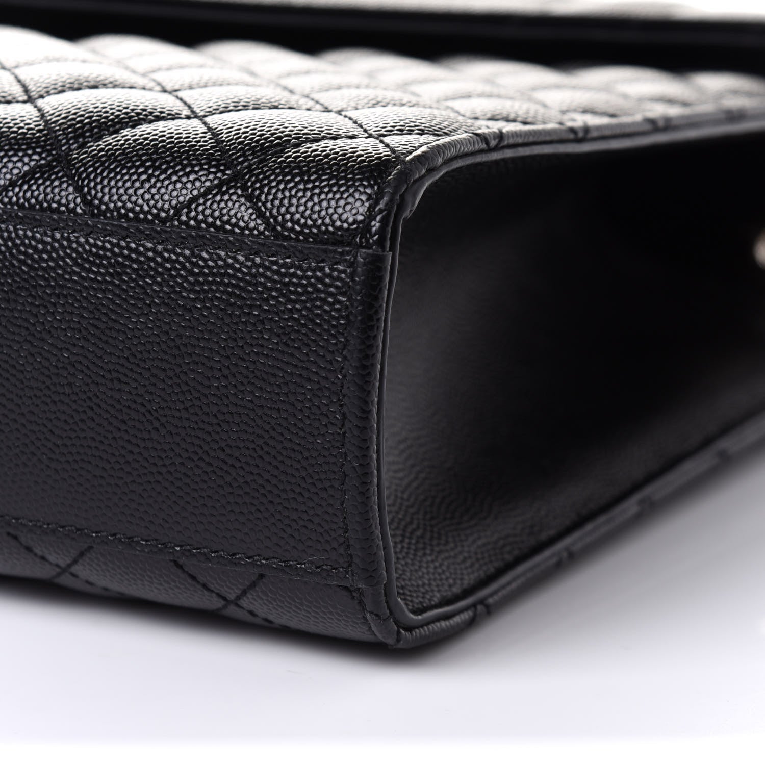 Saint Laurent Grain De Poudre Textured Mixed Matelasse Large Triquilt Monogram Satchel Black 10 of 11
