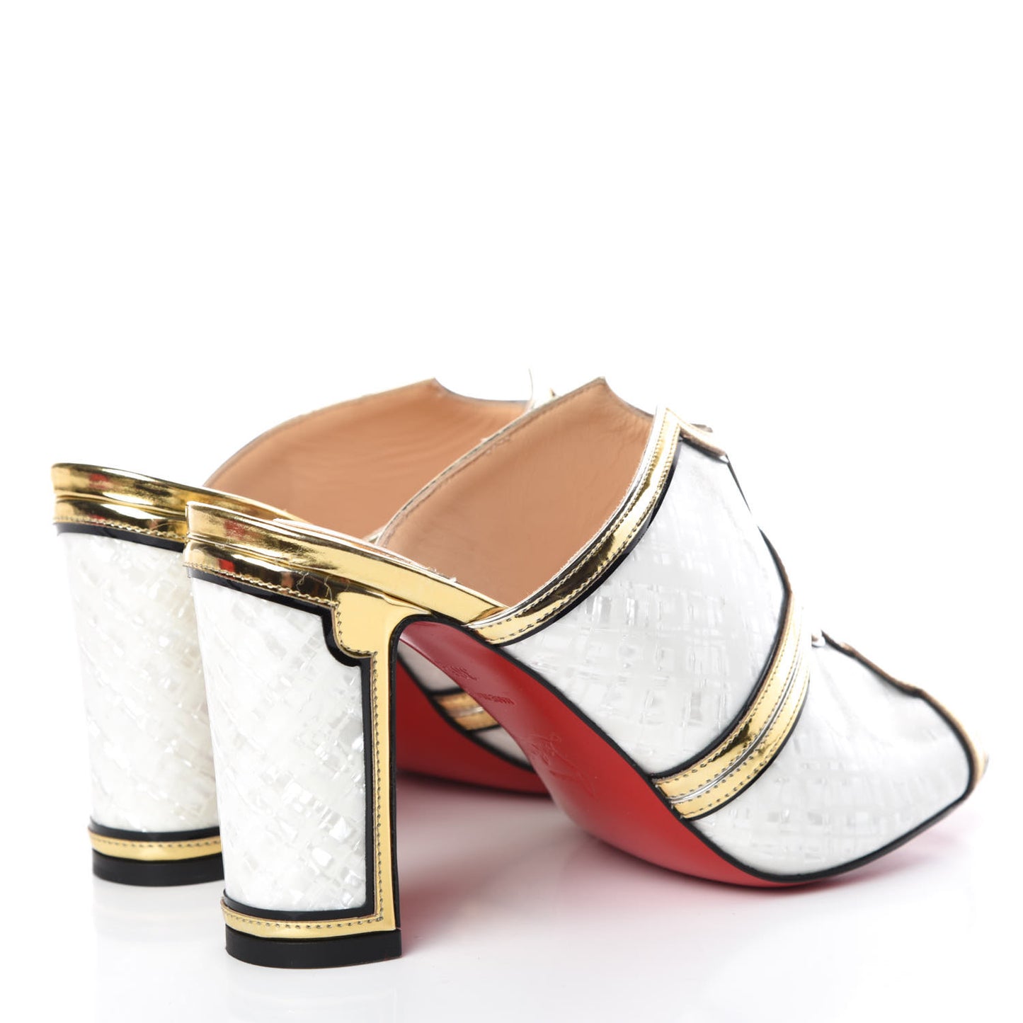 Specchio Patent Interior 85 Slide Sandals 36.5 Latte
