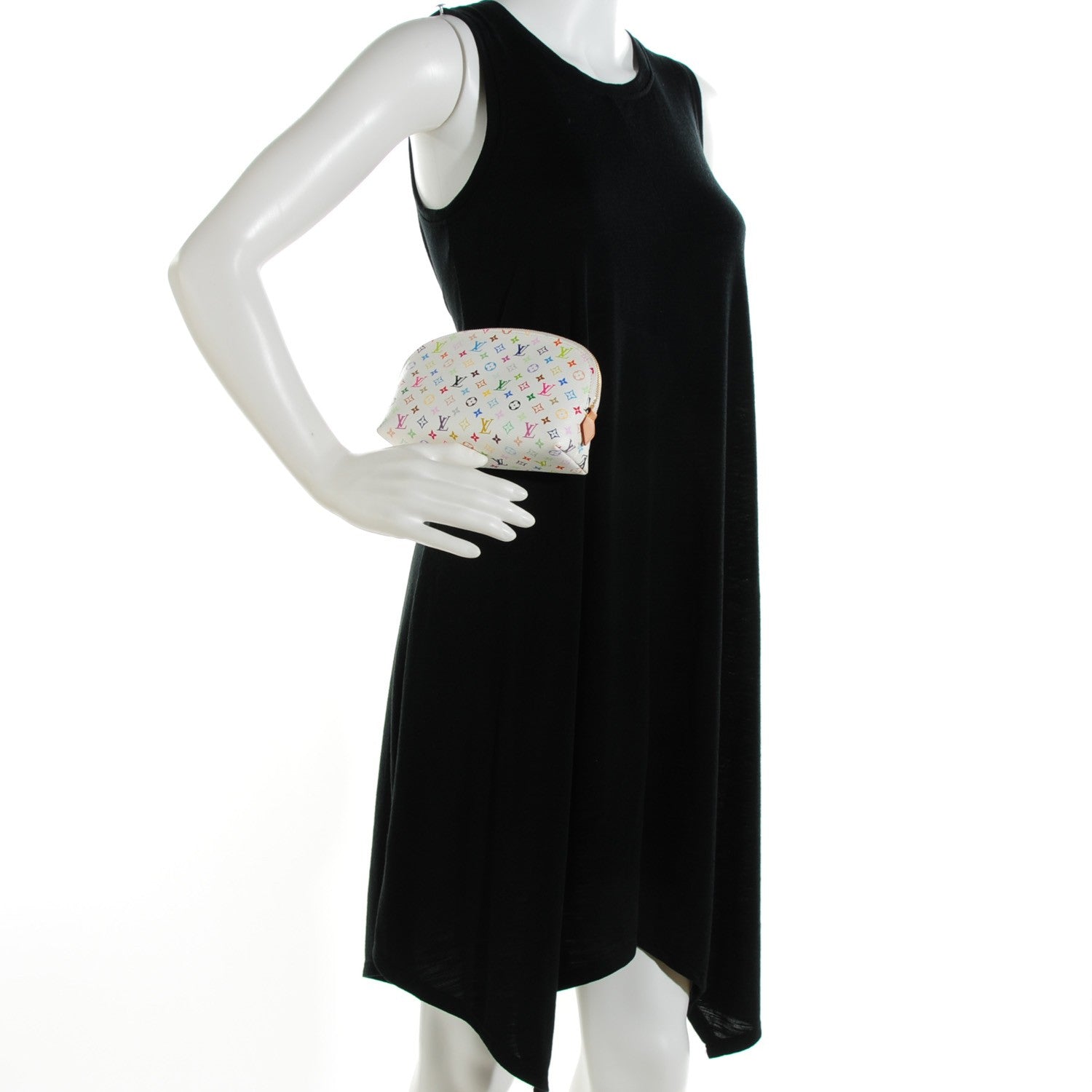 Louis Vuitton Monogram Multicolor Cosmetic Pouch White Litchi 2 of 7