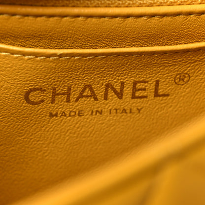 Chanel Lambskin Quilted Mini Rectangular Flap Yellow 6 of 10