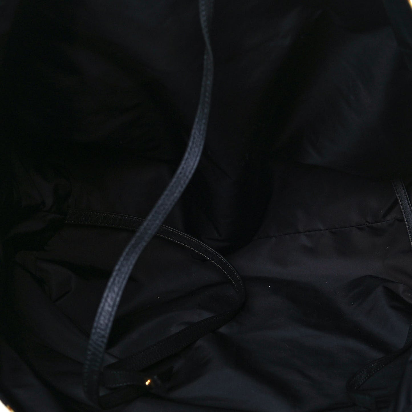 Nylon Baroque Print Tote Black