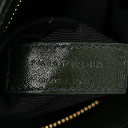 Saint Laurent Calfskin Crocodile Embossed LE 5 A 7 Hobo Vert Fonce 7 of 10