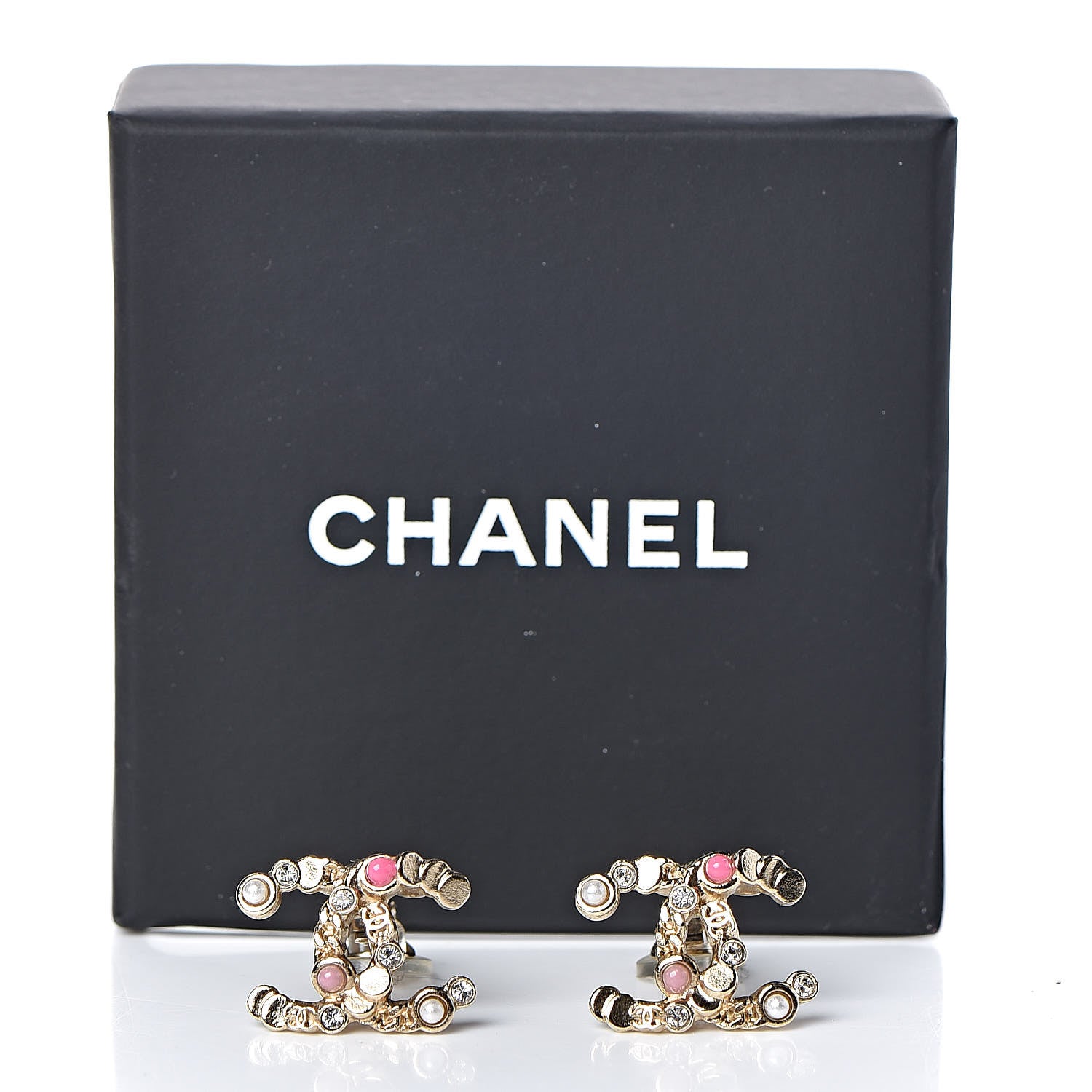 Chanel Crystal Pearl CC Clip On Earrings Gold 5 of 5