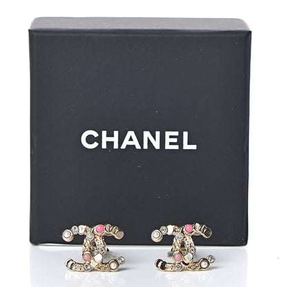 Chanel Crystal Pearl CC Clip On Earrings Gold 5 of 5