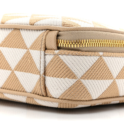 Prada Jacquard Saffiano Triangolo Symbole Embroidered Medium Shoulder Bag Corda Talco 7 of 8
