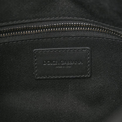Dolce & Gabbana DOLCE GABBANA Calfskin Embossed DG Logo Shoulder Bag Black 6 of 9
