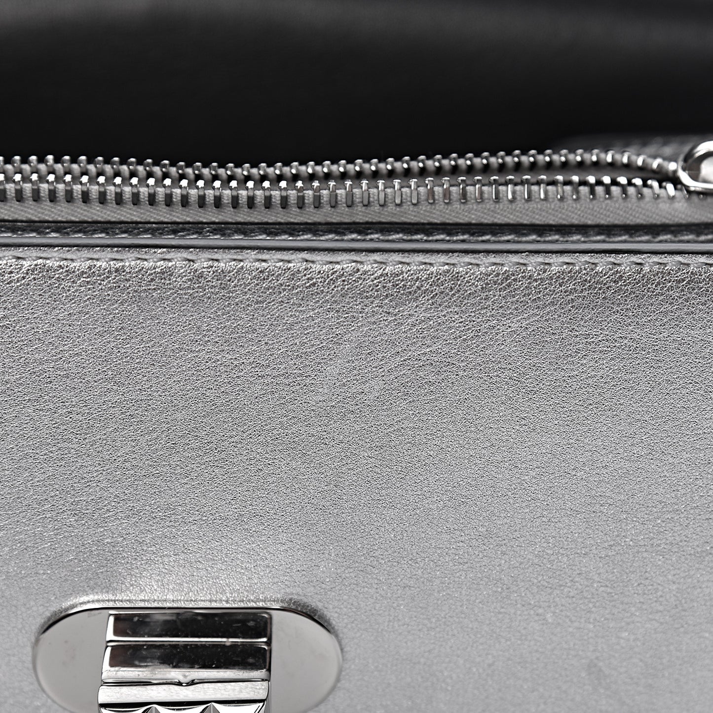 Metallic Calfskin Small Rockstud No Limit Shoulder Bag Silver
