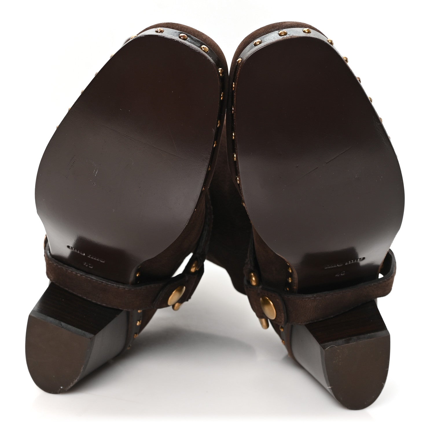 Miu Miu Suede Harness Mid Calf Boots 40 Brown 6 of 10