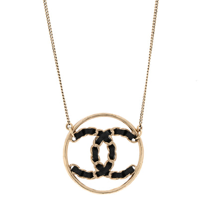 Chanel Lambskin CC Chain Necklace Gold Black 4 of 6