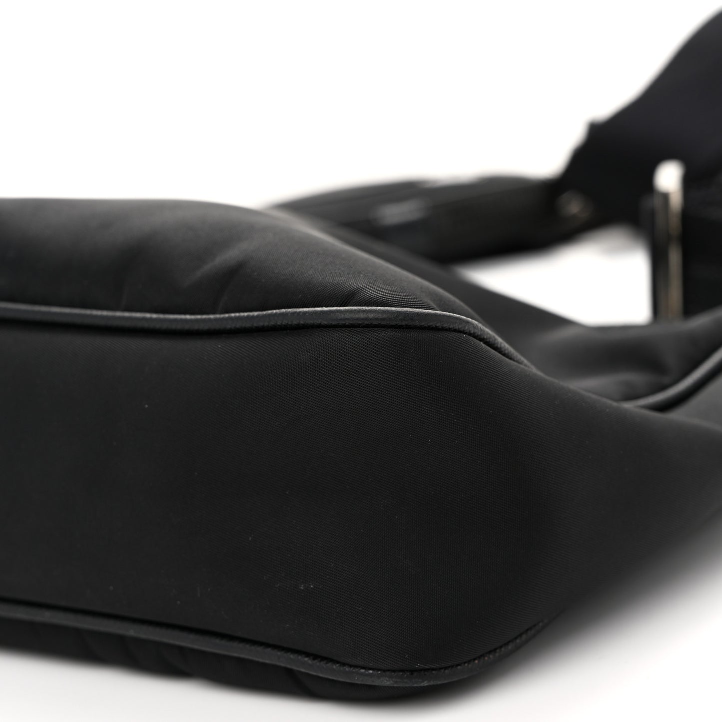 Tessuto Nylon Saffiano Pocket Zippered Shoulder Bag Black