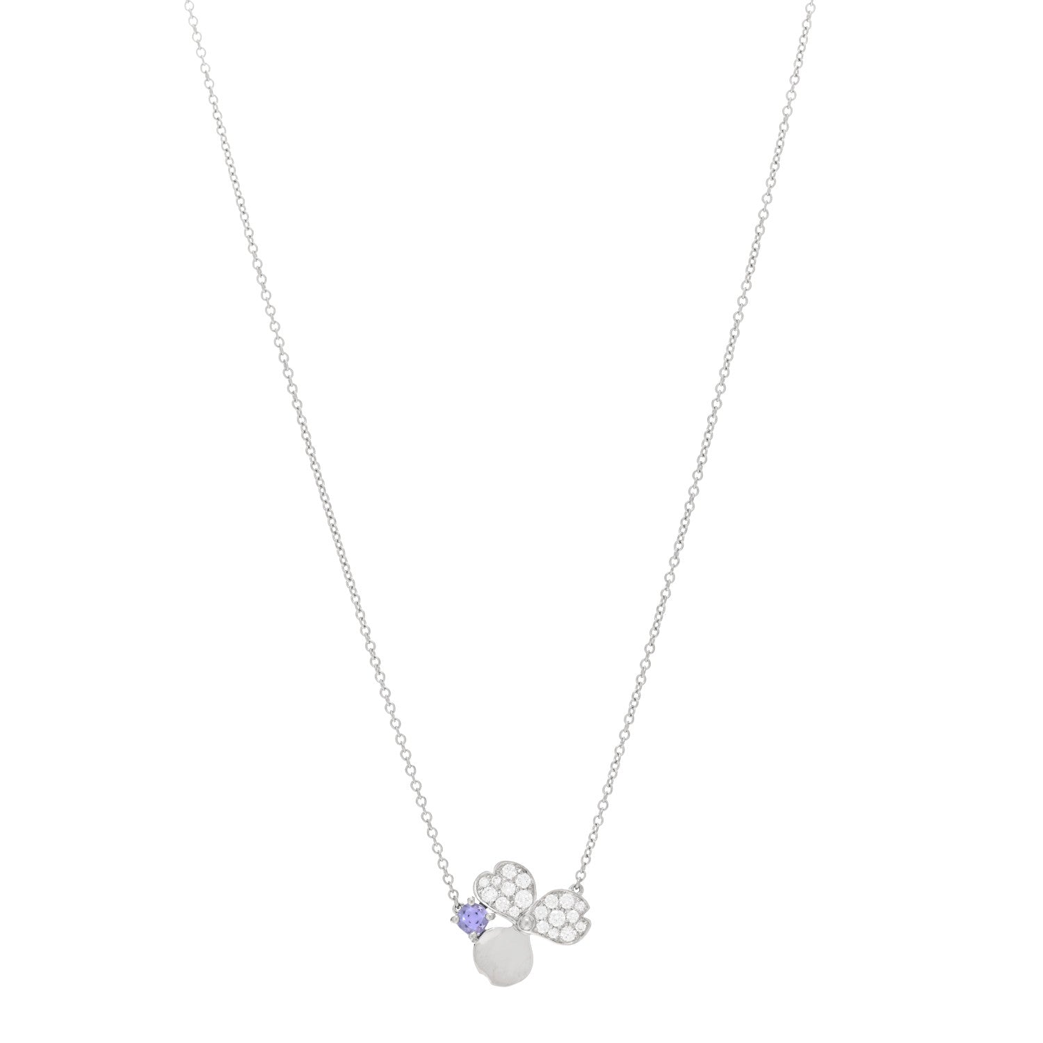 Tiffany Platinum Diamond Tanzanite Paper Flowers Pendant Necklace 1 of 4