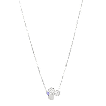 Tiffany Platinum Diamond Tanzanite Paper Flowers Pendant Necklace 1 of 4