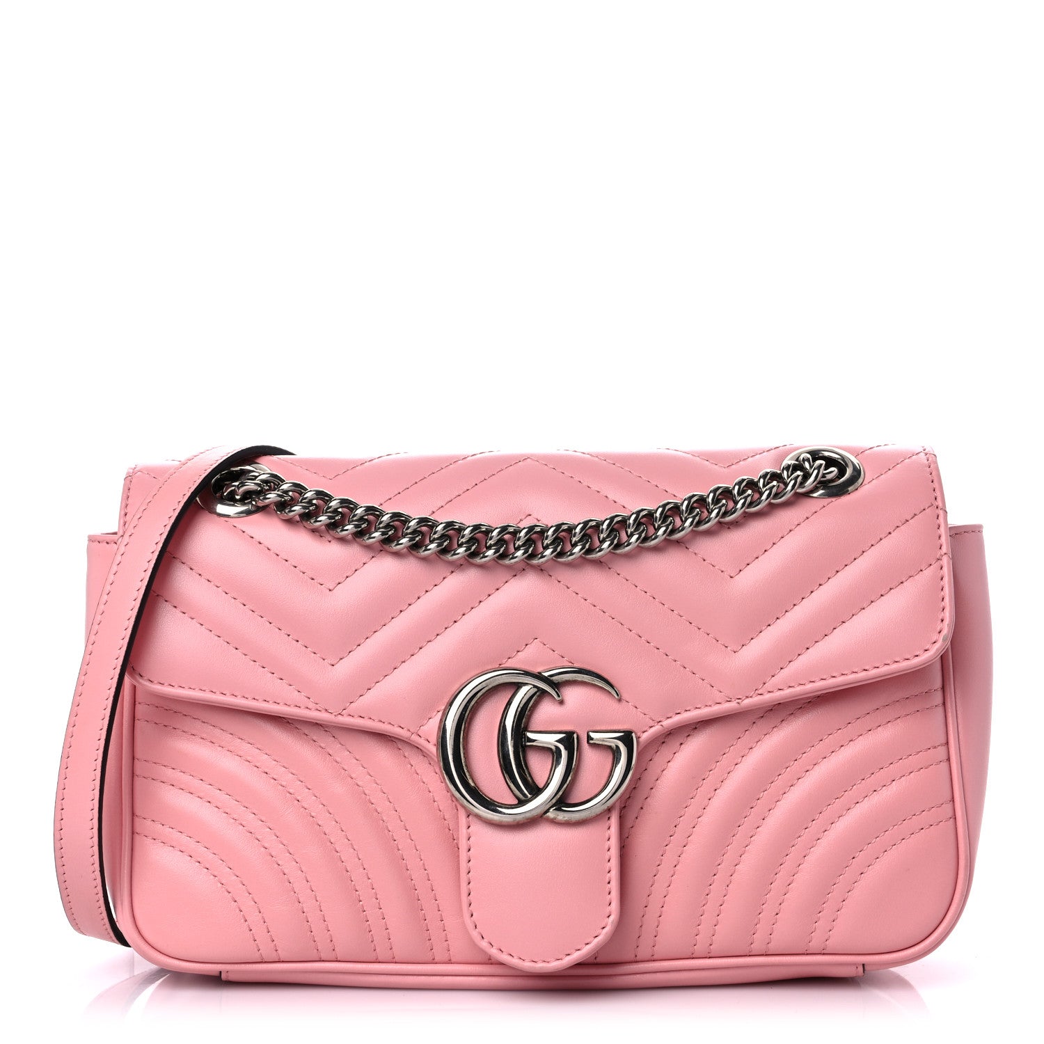 Gucci Calfskin Matelasse Small GG Marmont Shoulder Bag Wild Rose 1 of 12