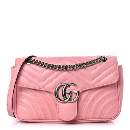 Gucci Calfskin Matelasse Small GG Marmont Shoulder Bag Wild Rose 1 of 12