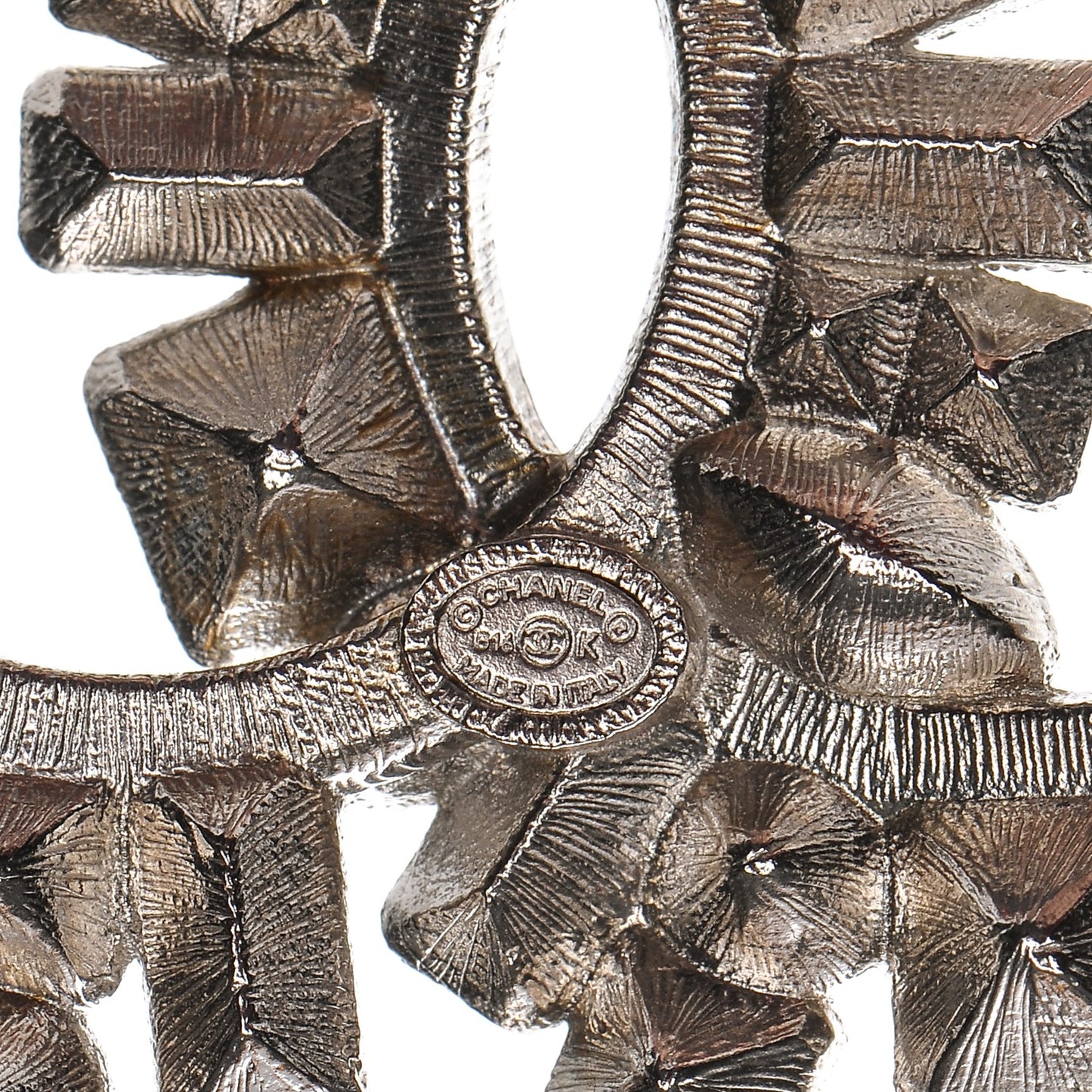 Crystal CC Brooch Silver Black