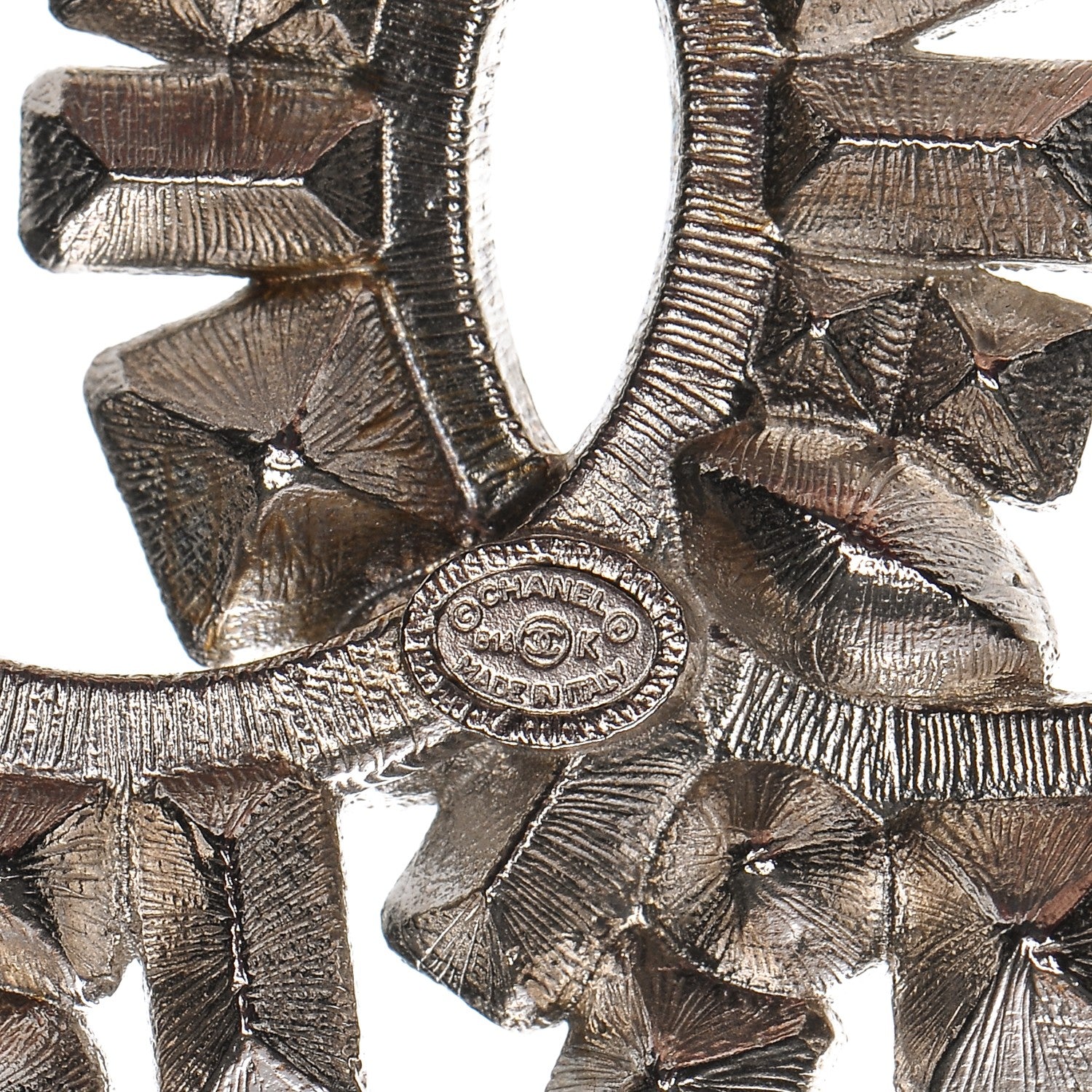 Chanel Crystal CC Brooch Silver Black 4 of 5