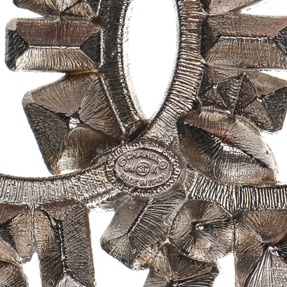 Chanel Crystal CC Brooch Silver Black 4 of 5