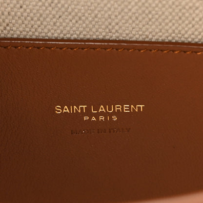 Saint Laurent Linen Calfskin Monogram Small Solferino Satchel Greggio Brick 10 of 19