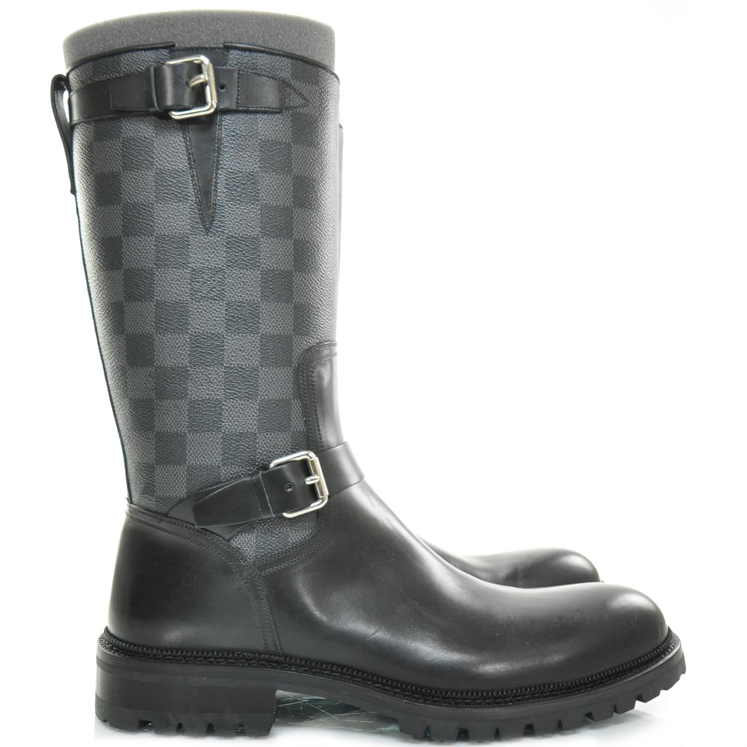 Louis Vuitton Damier Graphite Edgy Biker Boots 8.5 5 of 9