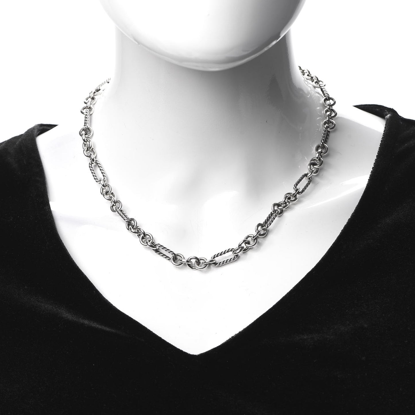 Sterling Silver 18K Yellow Gold Figaro Chain Link Necklace