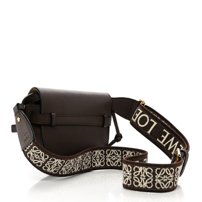 Loewe Calfskin Jacquard Mini Gate Dual Bag Chocolate 3 of 9