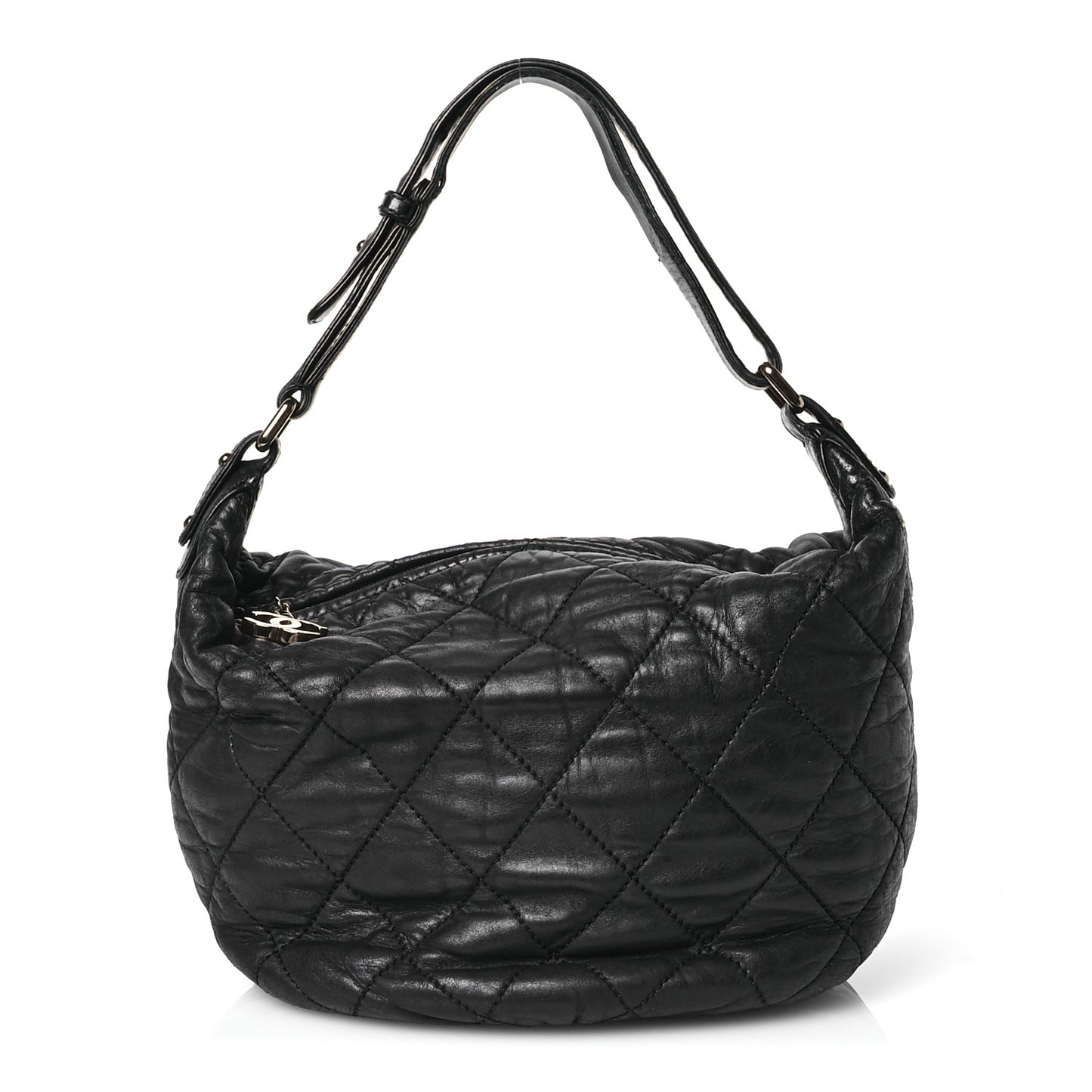 Lambskin Quilted Cloudy Bundle Hobo Black