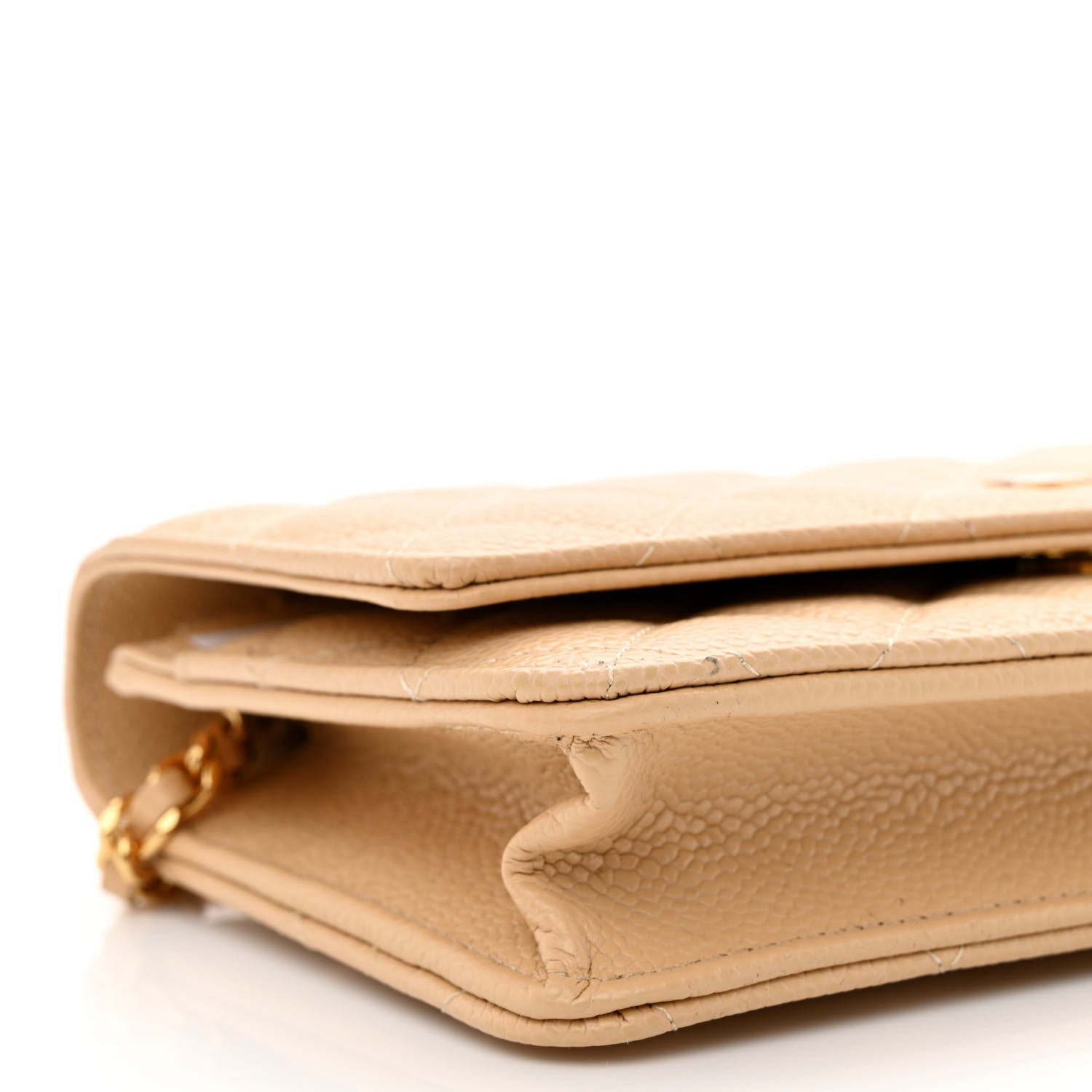Chanel Caviar Quilted Wallet On Chain WOC Beige 10 of 12