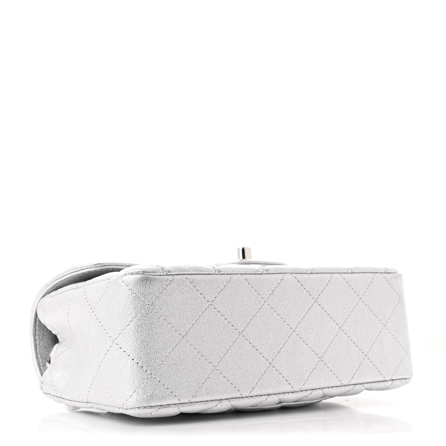 Chanel Metallic Calfskin Quilted Mini Rectangular Flap Silver 4 of 11