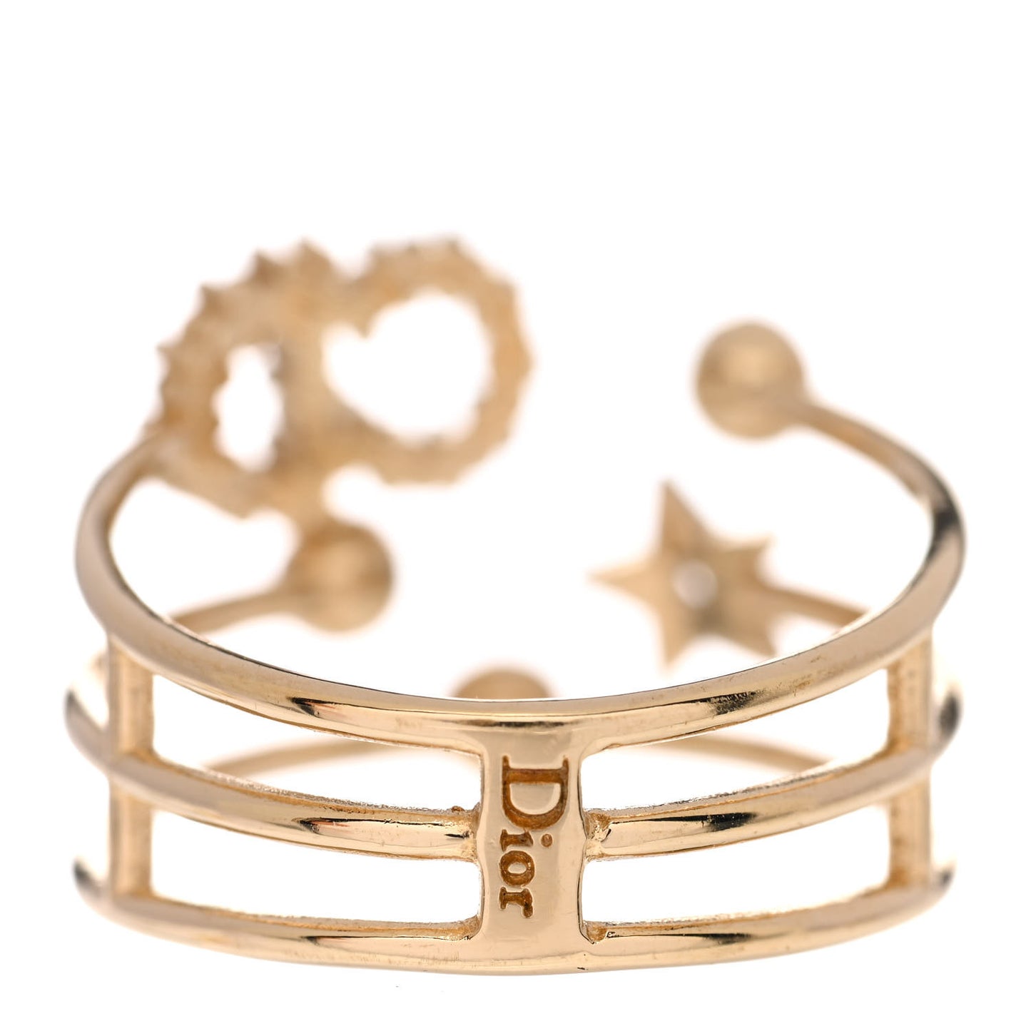 Metal Crystal Shiny-D Ring L Gold