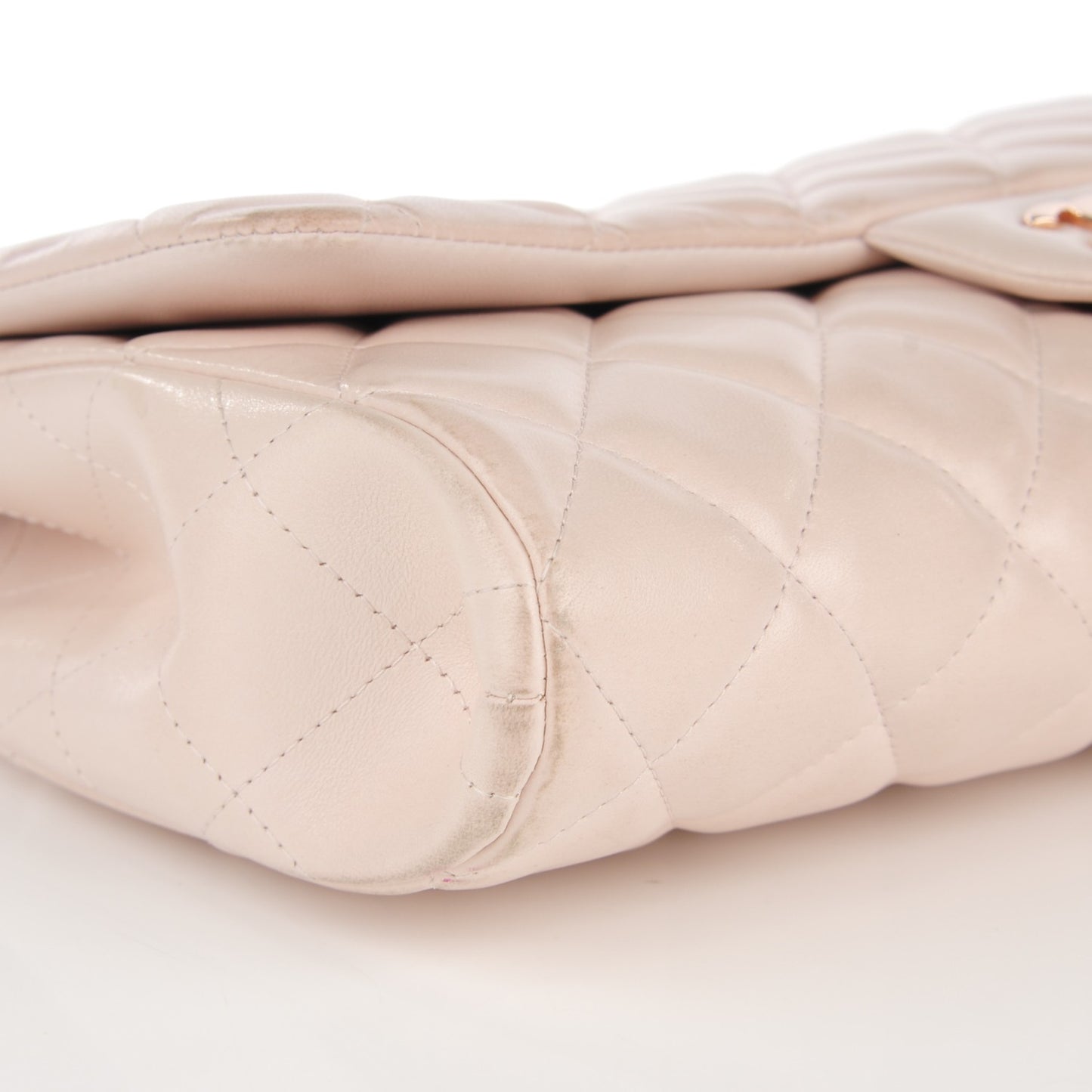 Lambskin Quilted Clutch With Chain Flap Light Pink
