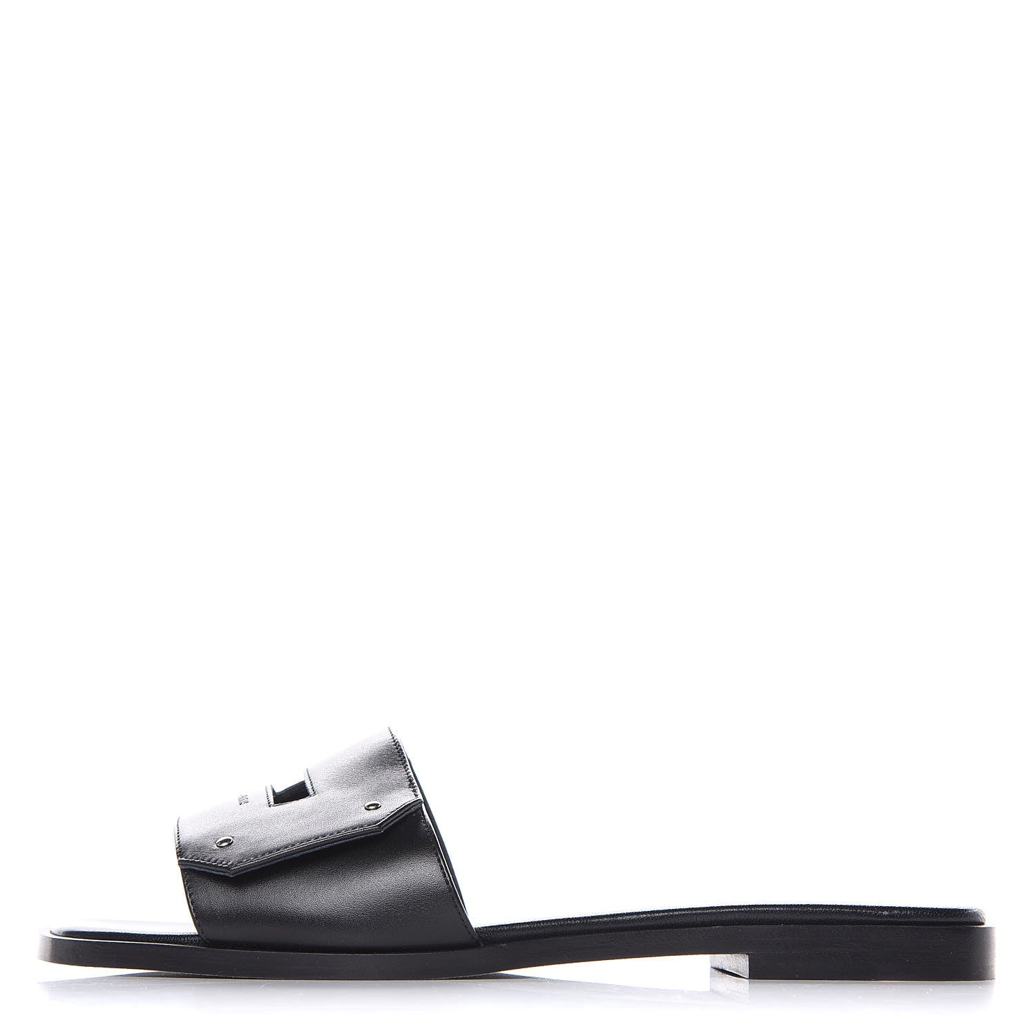 Hermes Calfskin View Sandals 36 Black 1 of 9