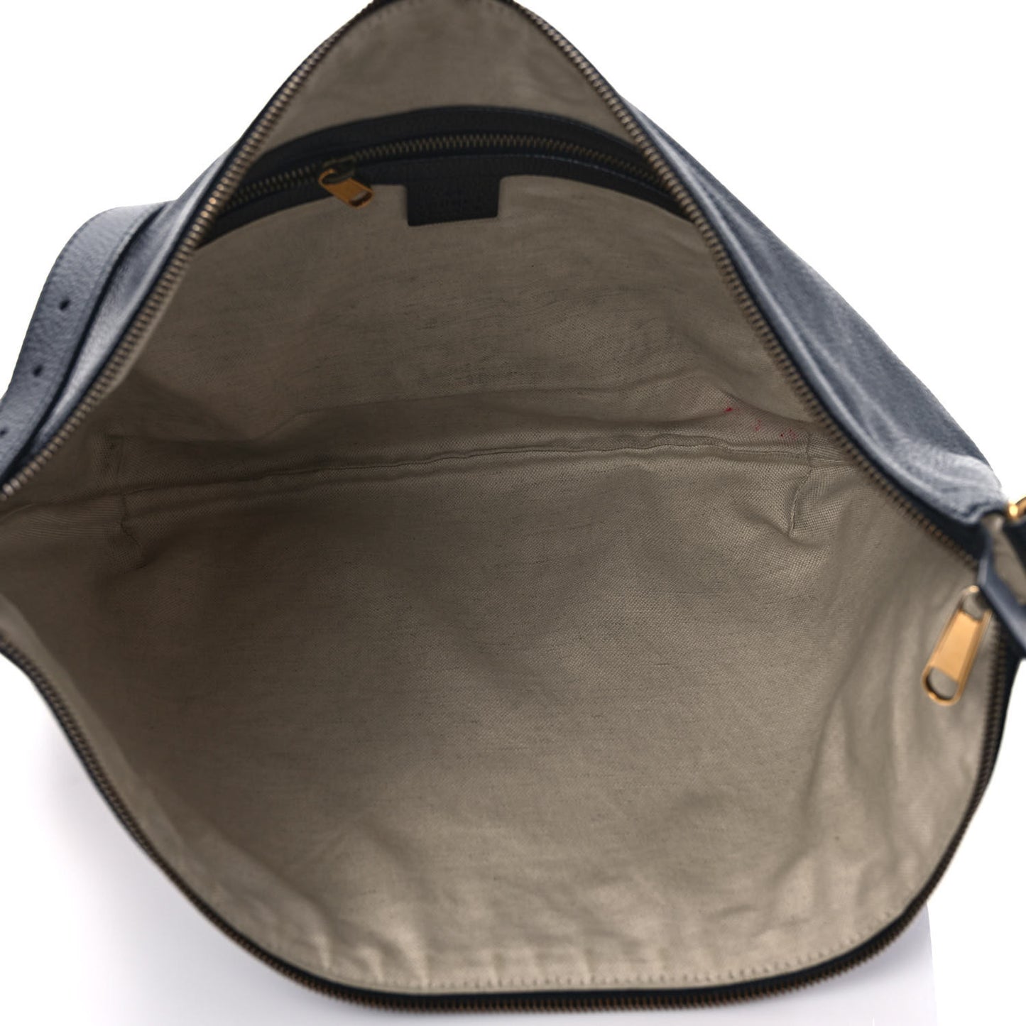 Grained Calfskin Logo Half Moon Hobo Black