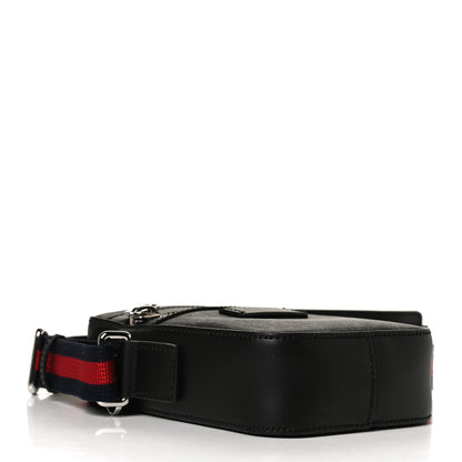 Gucci GG Supreme Monogram Appia Calfskin Web Small Camera Messenger Bag Black Grey 4 of 11