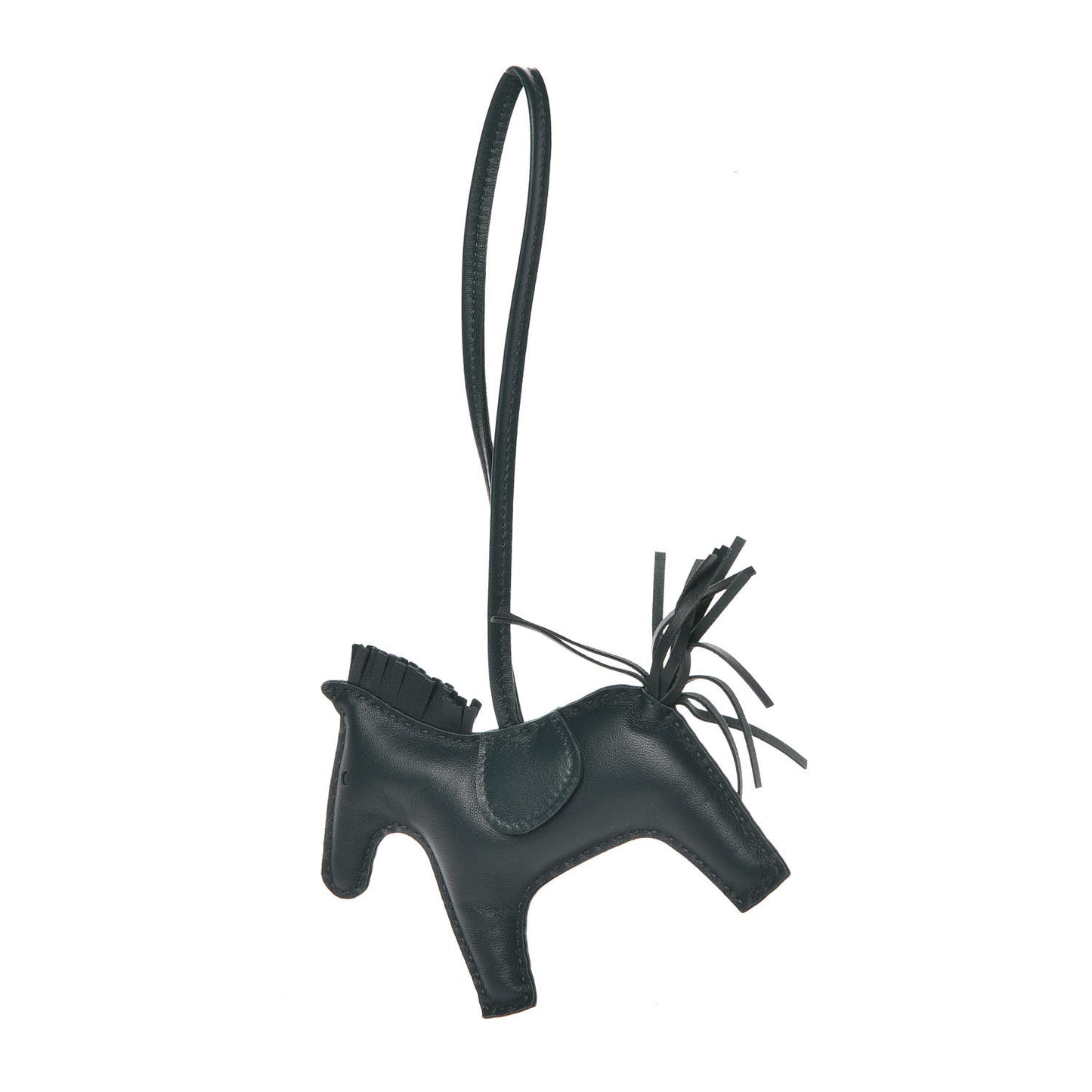 Milo Lambskin Grigri Rodeo Horse Bag Charm MM Vert Cypress