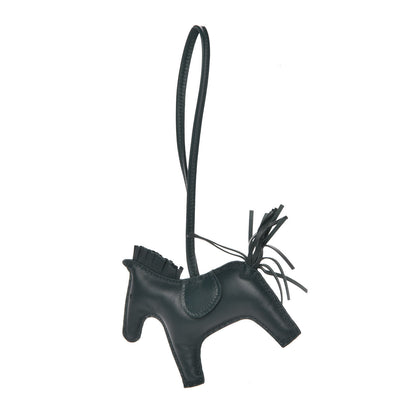 Hermes Milo Lambskin Grigri Rodeo Horse Bag Charm MM Vert Cypress 1 of 5