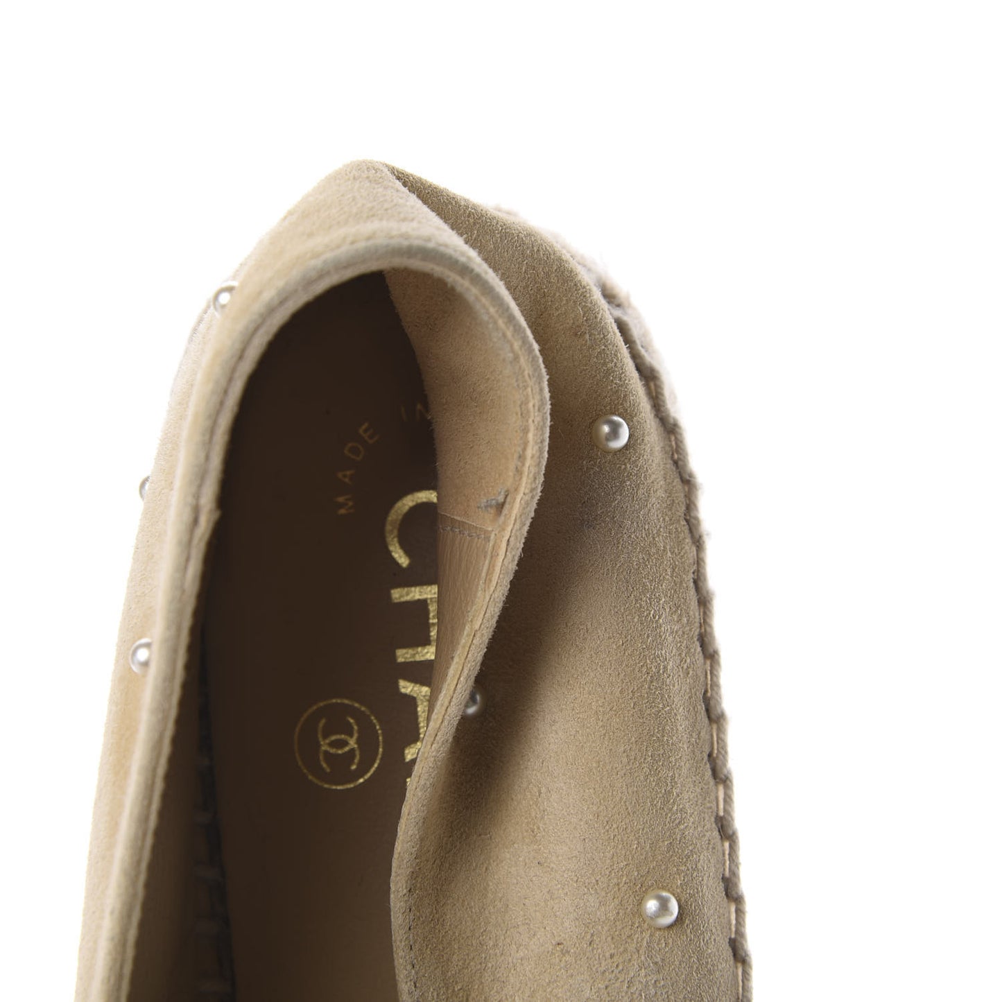 Suede Pearl CC Espadrilles 37 Beige Black