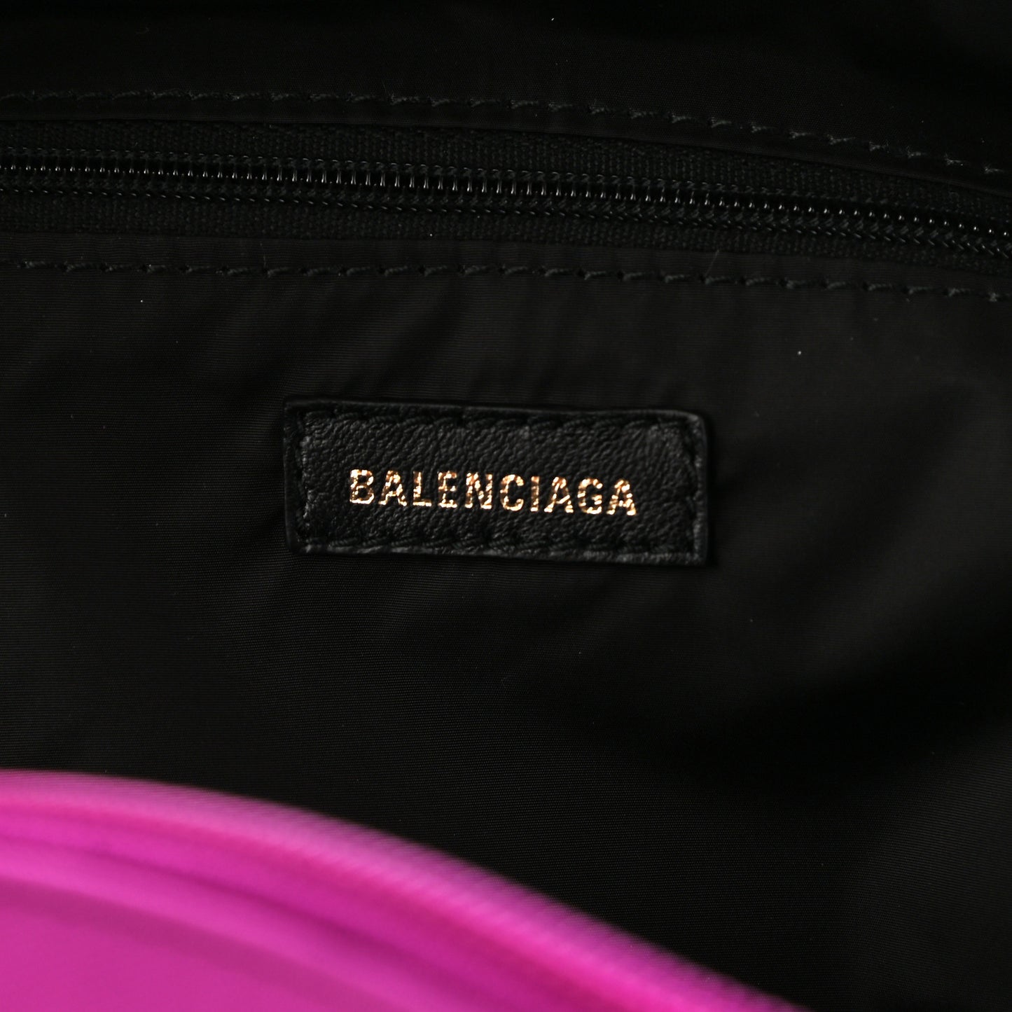 Sport Nylon Logo Embroidered S Wheel Backpack Fuchsia Black