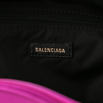 Balenciaga Sport Nylon Logo Embroidered S Wheel Backpack Fuchsia Black 6 of 8