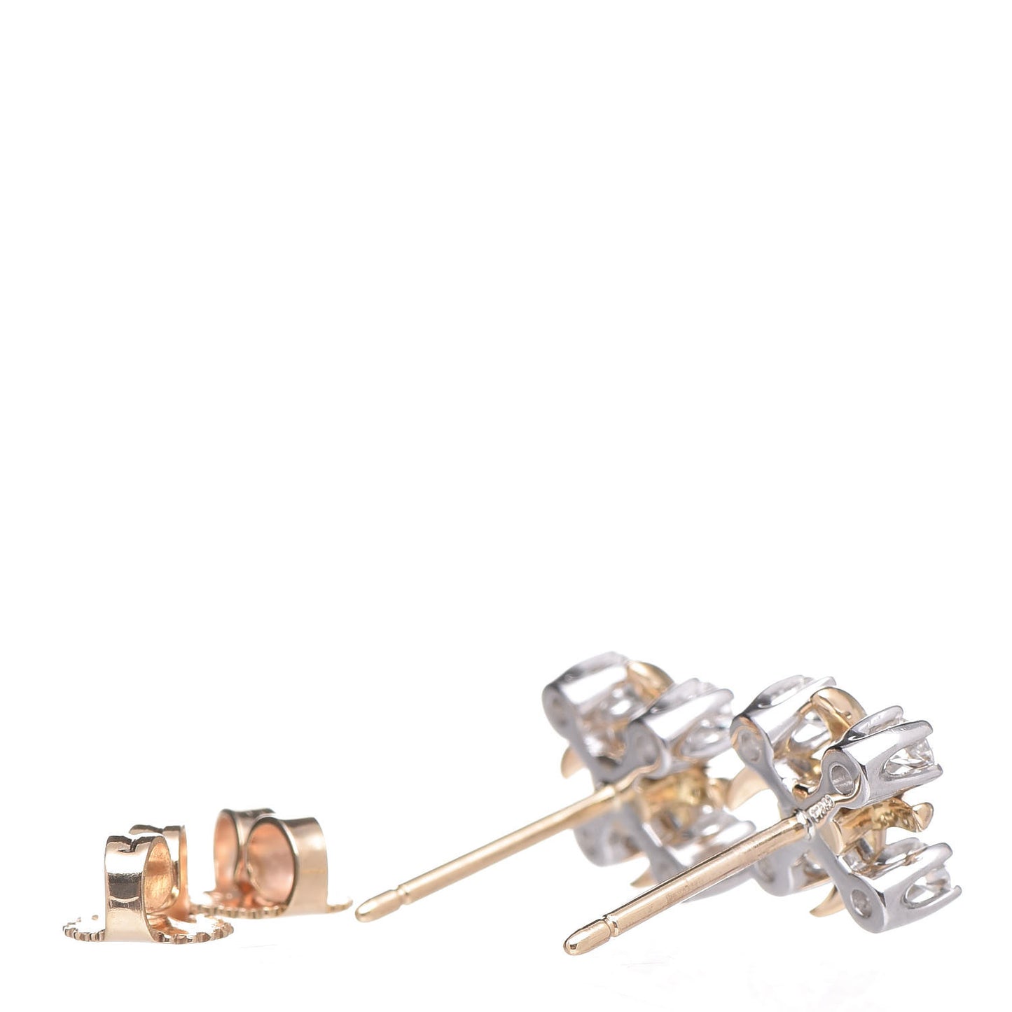 Platinum 18K Yellow Gold Diamond Schlumberger Lynn Earrings