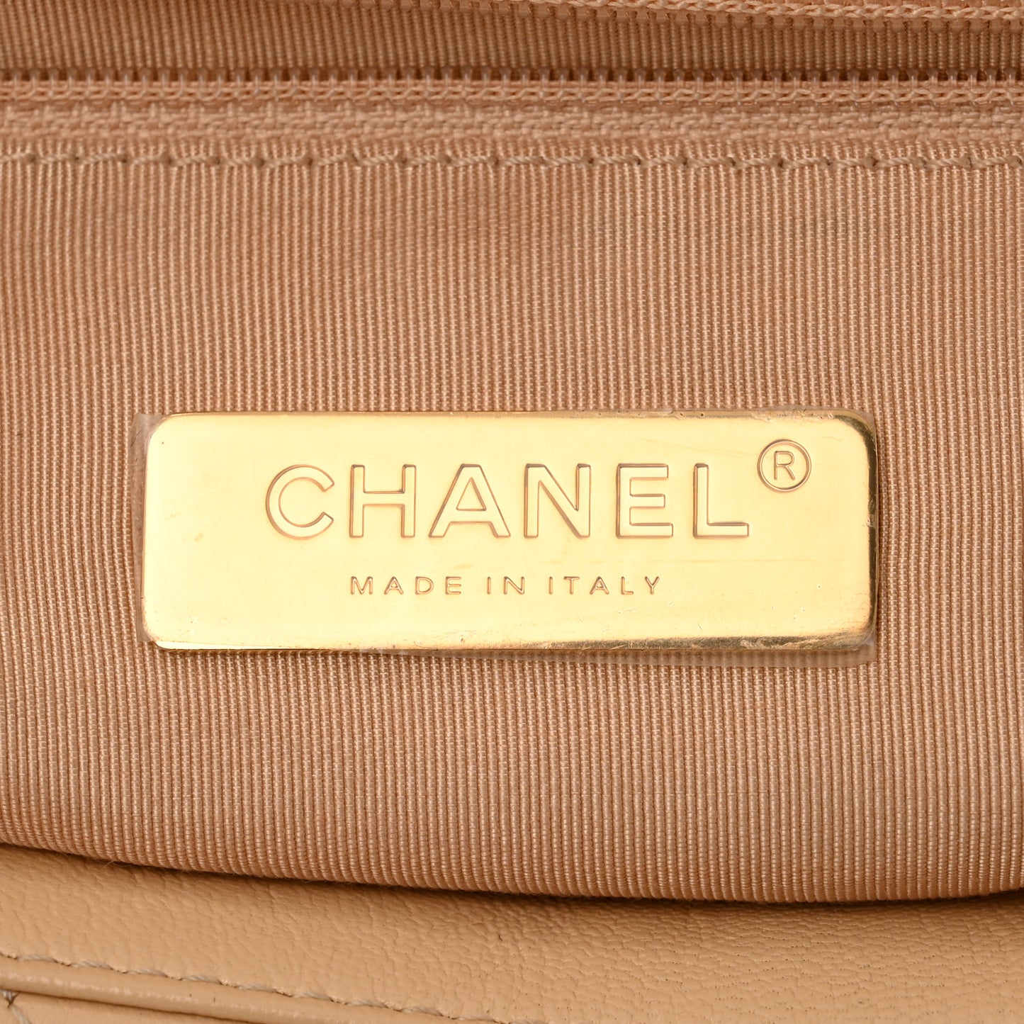 Goatskin Quilted Maxi Chanel 19 Flap Beige