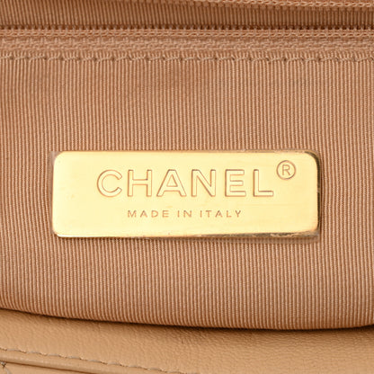 Chanel Goatskin Quilted Maxi Chanel 19 Flap Beige 6 of 14