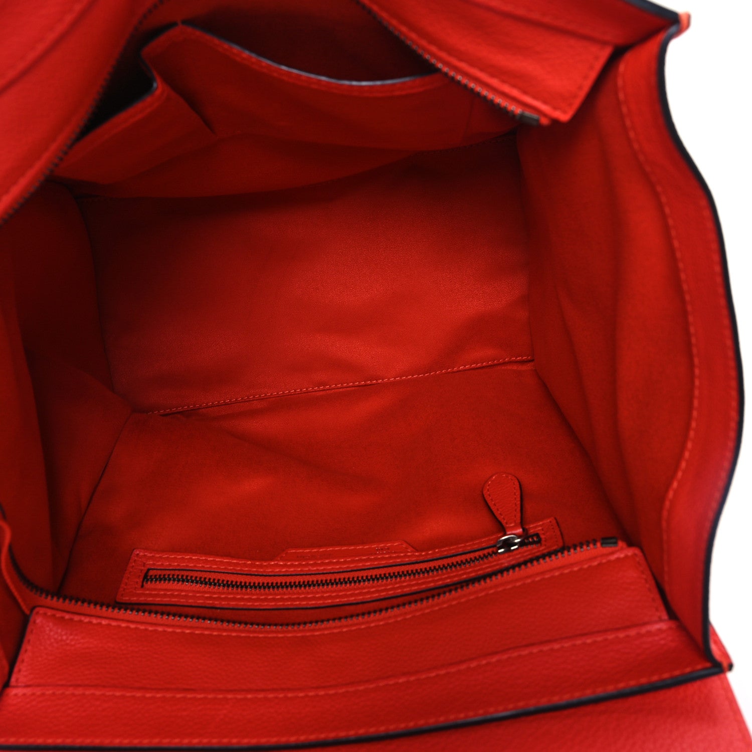 Celine Drummed Calfskin Mini Luggage Coquelicot 5 of 14