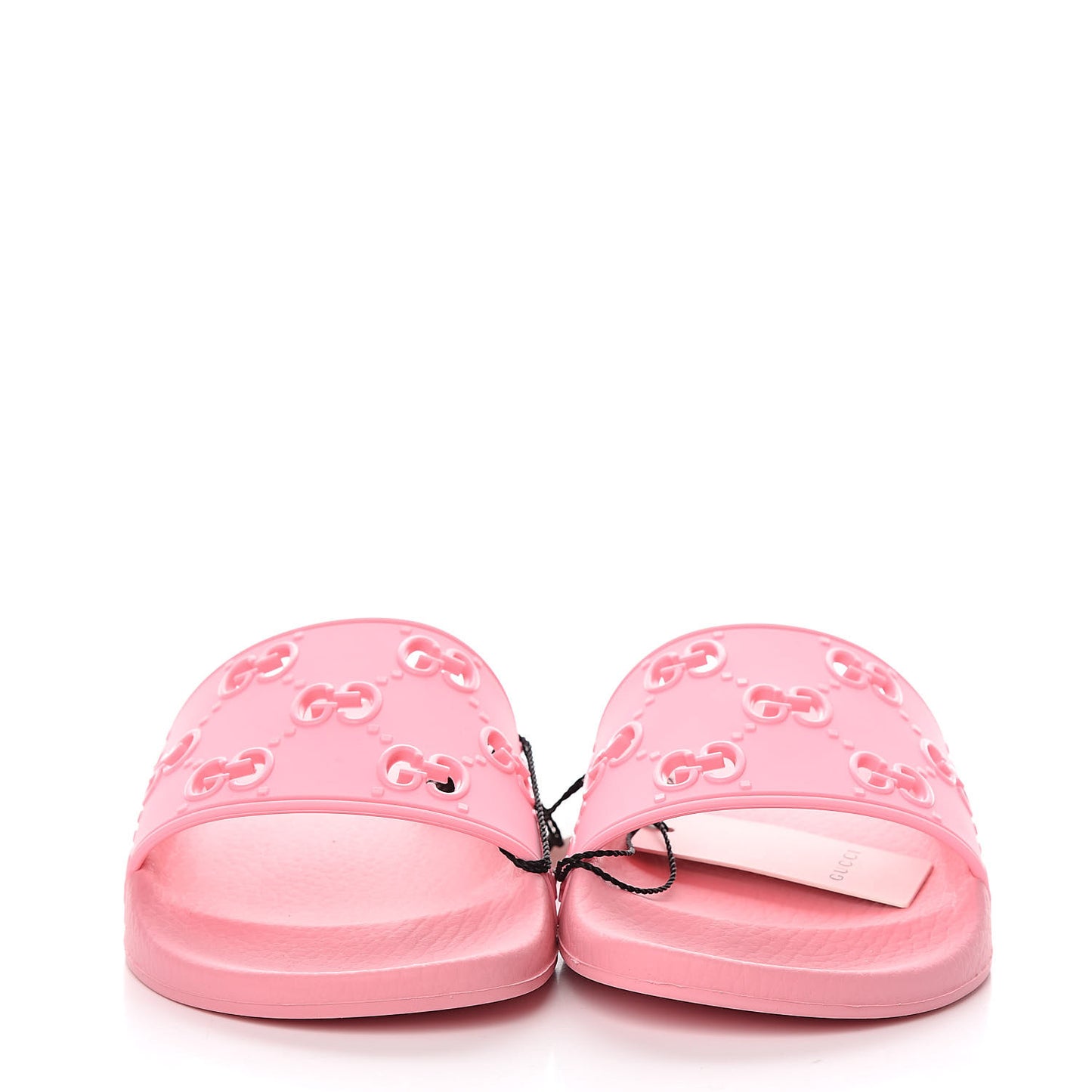 Rubber GG Monogram Perforated Womens Slide Sandals 38 Rose Box